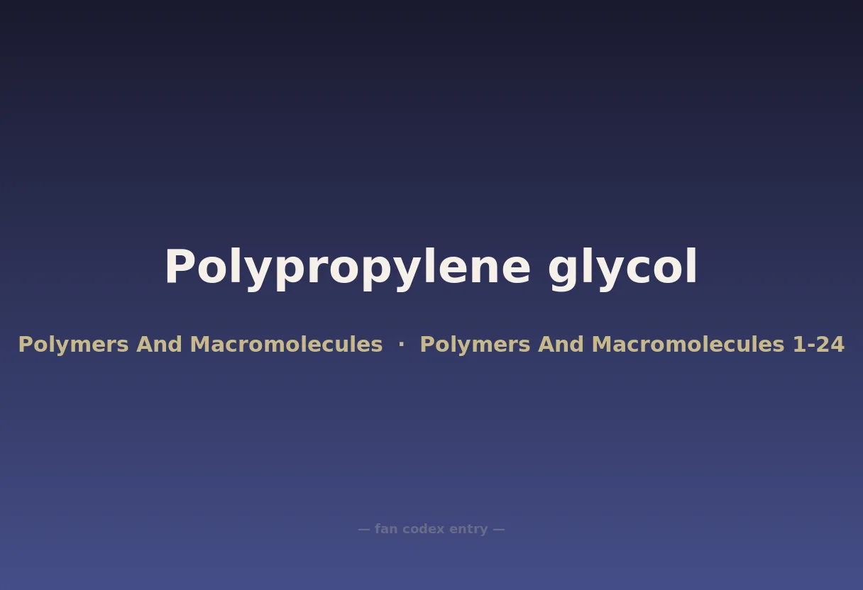 Polypropylene glycol